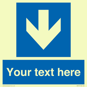 Custom Directional signage blue down arrow 